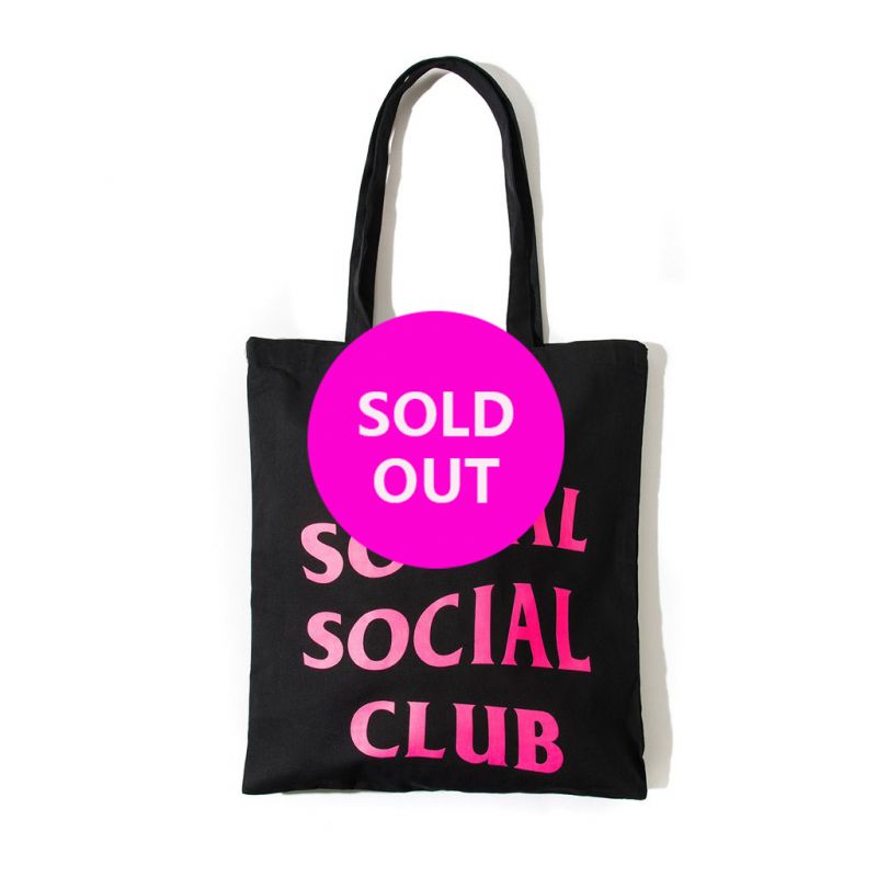 Tote Bag - Black with Pink Print