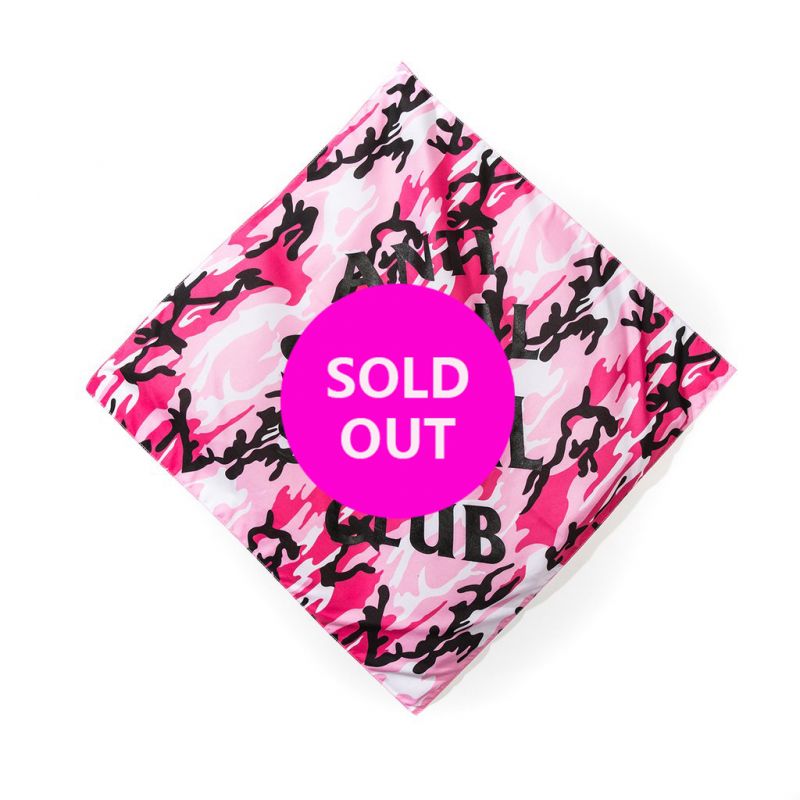 Camo Pink Bandana with Black Logo
